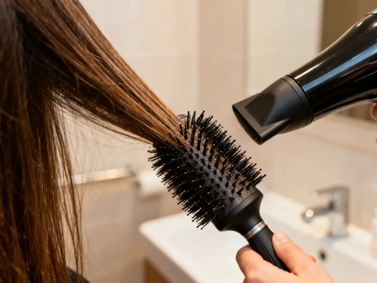 Modelowanie cienkich włosów na okrągłej szczotce