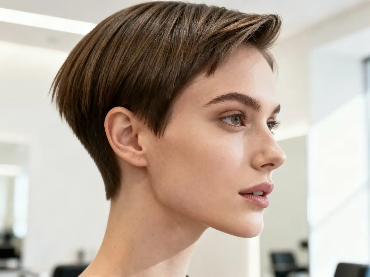Short pixie cut with a lifted top for fine hair